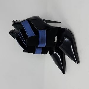Etro Pointed Strappy Heels Blue Black Size 37